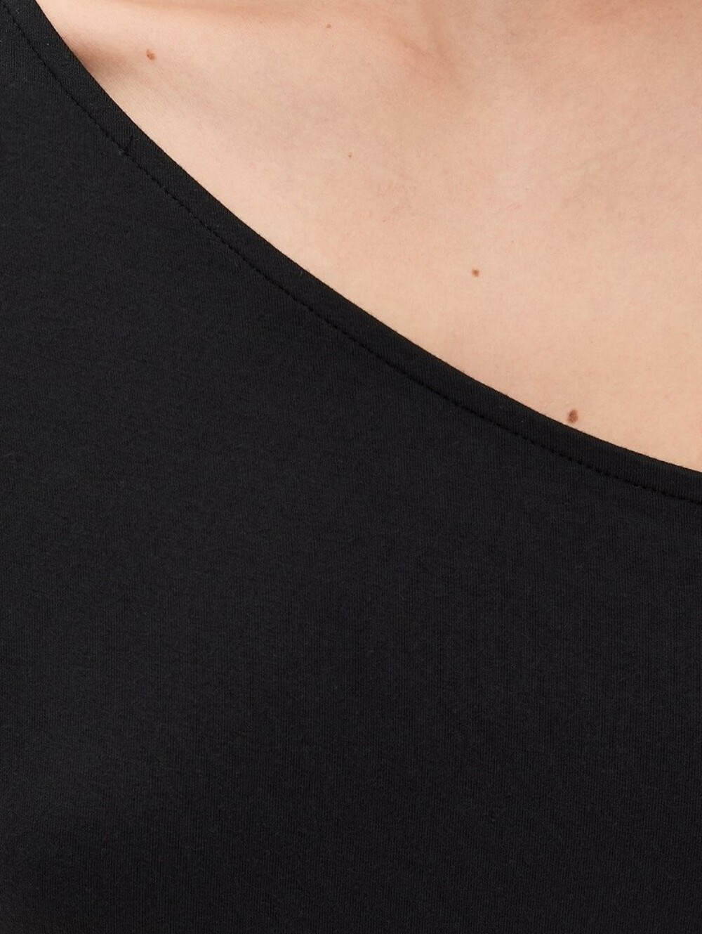 Good American Stretch Jersey Asymmetric Top Black Size XL NWT - Picture 6 of 6